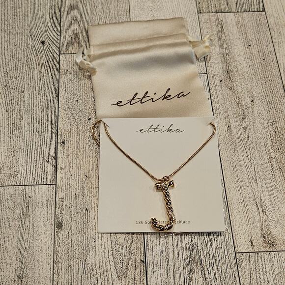 Ettika Women's 18K Gold-plated & Cubic Zirconia Initial J Pendant Necklace - Picture 2 of 6